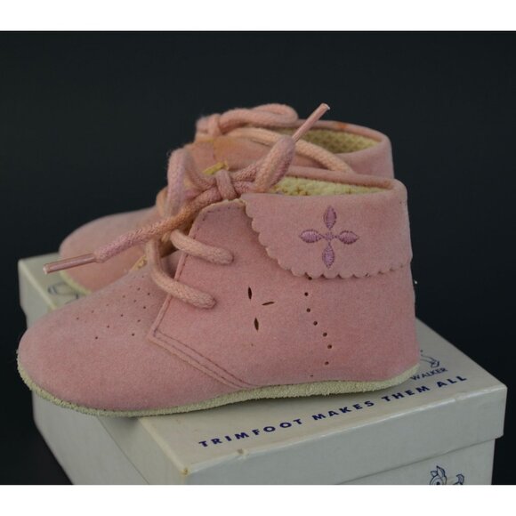 Trimfoot Baby Deer Shoes Pink Creeper 6-9 Months In Box - Picture 5 of 9